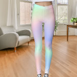 Holografisk rosa lila mynta leggings<br><div class="desc">Holografiska pasteller,  rosa,  lila och grönt.</div>