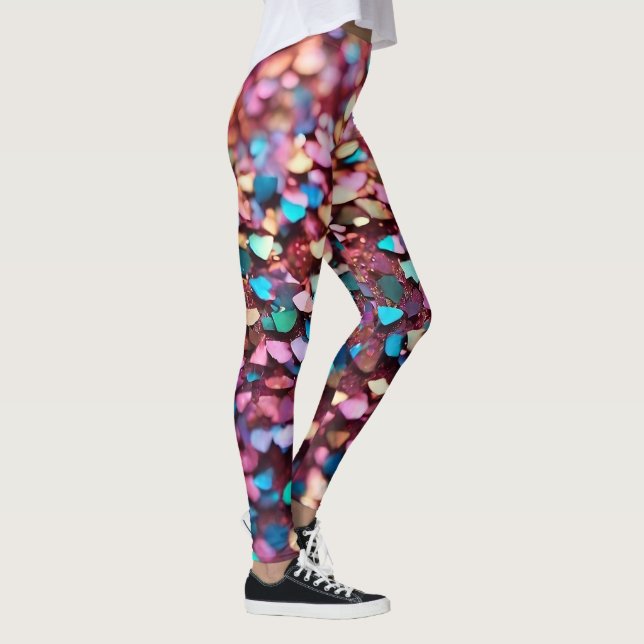 Holografisk samling av Glitter Opal Trendig Leggings (Höger)