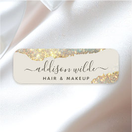 Holografisk signaturskript Modern Glam Glitter Namnbricka
