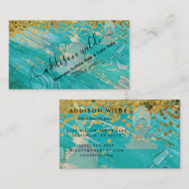Holografisk signaturskript Modern Glam Glitter Visitkort