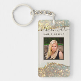 Holografisk signaturskript Modern Glam Salong ID Nyckelring
