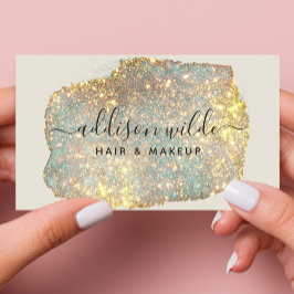 Holografisk signaturskript Modern Glitter QR Visitkort