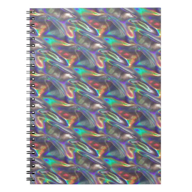 holografisk silver anteckningsbok med spiral (Framsidan)