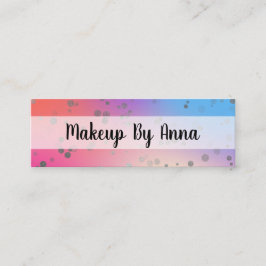Holografisk silver konetti-makeup-artist mini visitkort