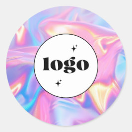 Holografisk skräddarsydd logotyp Glitterdekal Runt Klistermärke
