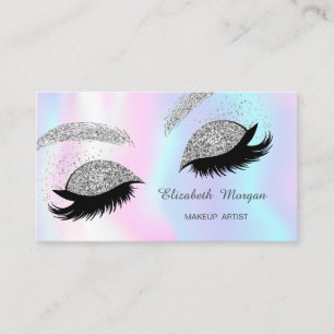 Holografisk smink, Silver glitter falska ögonfrans Visitkort