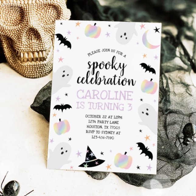 Holografisk Spooky Firande Halloween Birthday Inbjudningar (Skapare uppladdad)