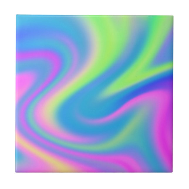 Holografisk tie Dye Kakelplatta (Framsidan)