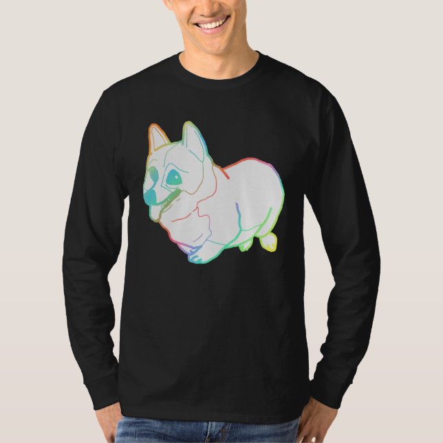 Holografisk Tjock Corgi Magnet T Shirt (Framsida)