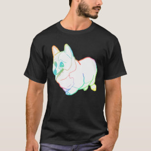 Holografisk Tjock Corgi Magnet T Shirt
