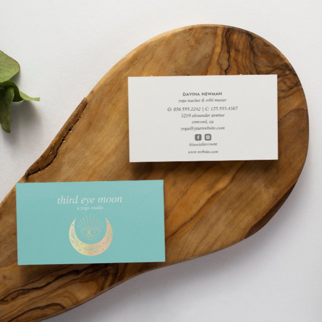 Holografisk tredje ÖGA Måne Yoga Andlig Coach Bu Visitkort (Skapare uppladdad)