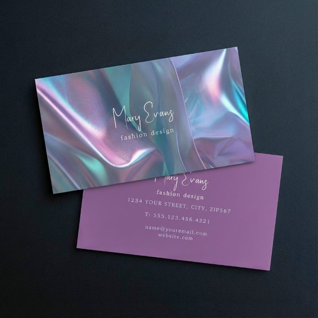 Holografisk tyg effekt visitkort (Holographic fabric effect business card.)