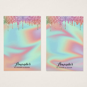 Holografisk Unicorn-Glitter-drivrutiner - Visning Visitkort
