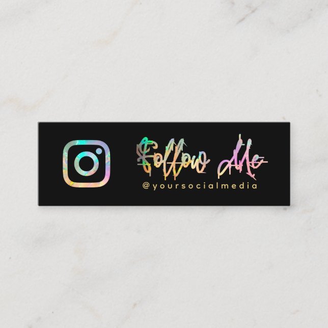 Holografisk uppföljningskod för Social-media QR Mini Visitkort (Framsida)