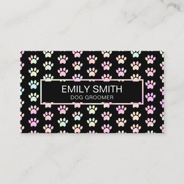 Holografisk utskrift Skriv ut Pet Groomer Visitkort (Framsida)