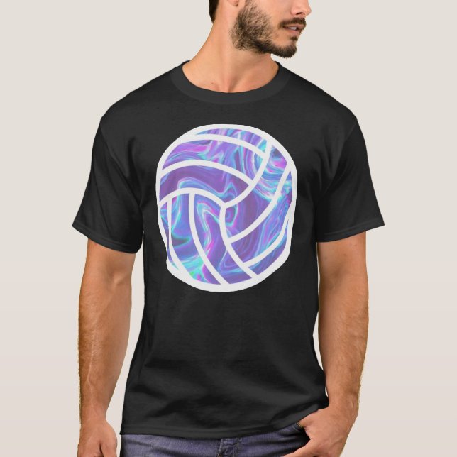 Holografisk Volleyball Sticker T Shirt (Framsida)