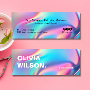 Holografiska Aesthetician Social Media Icons Beaut Mini Visitkort
