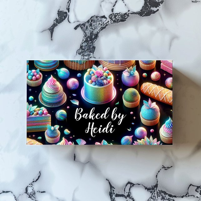 Holografiska bakverk av Glitter och bakverk av söt Visitkort (Skapare uppladdad)
