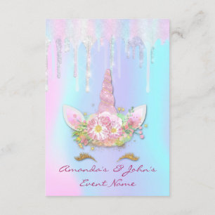 Holografiska drivmedel Unicorn Party Sweet 15:e Sj Inbjudningar