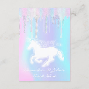 Holografiska drivmedel Unicorn Party Sweet 16:e Sj Inbjudningar