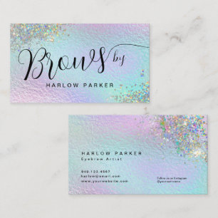Holografiska Faux Foil Sparkly Glitter Eyebrows Visitkort