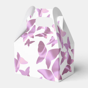 Holografiska fjärilar Rosa Sweet Sixteen-fest Presentaskar