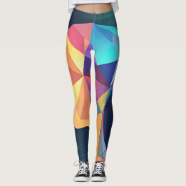 Holografiska geometriska former i skiftande färger leggings
