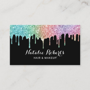 Holografiska Glitter Drips Makeup Artist Salon Visitkort