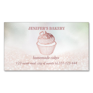 Holografiska glitter Homemade muffinsar och godis Magnetiska Visitkort