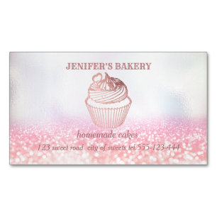 Holografiska glitter Homemade muffinsar och godis Magnetiska Visitkort
