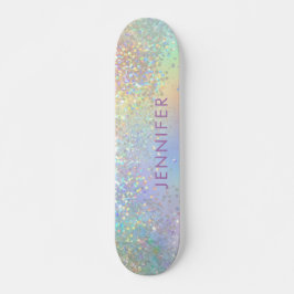 Holografiska Glitter Sparkles Girly Mini Skateboard Bräda 18,5 Cm