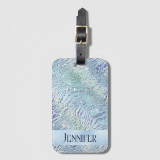 Holografiska glitter zebra tryck bagagebricka