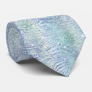 Holografiska glitter zebra tryck slips