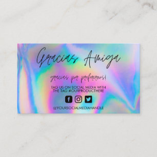 Holografiska Gracias Trendig Salon Affärskort Visitkort