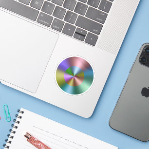 Holografiska Gradient Koncentriska Cirklar Klistermärken