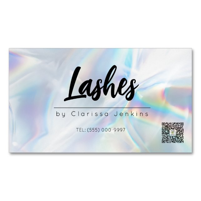 Holografiska lash Eyelash Extensions makup Magnetiska Visitkort (Framsida)