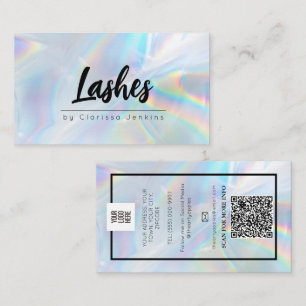 Holografiska lash Eyelash Extensions makup Visitkort