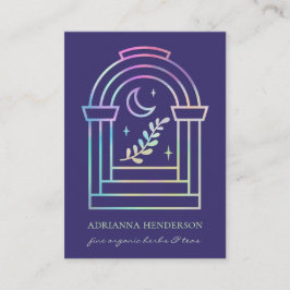 Holografiska Måne & Herb Mystical Boho Doorway Visitkort