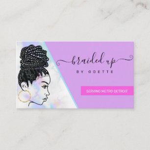 Holografiska moln Hair Braider Stylist Visitkort