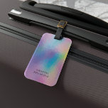 Holografiska monogram Modern irdescent Travel Bagagebricka<br><div class="desc">Tvätta och glatt faux-holografisk bakgrundspresagg för dina personliga ägodelar. Utformningen har en modern,  skript,  typografi,  trendig typsnitt och enkel men effektbaserad bakgrund. Perfekt till en skönhetare eller skönhetsalonägare,  makeup artist,  costume maker,  hair stylist eller cosmetolog."</div>