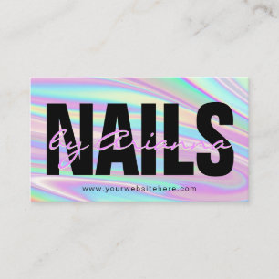 Holografiska Nail Salon   Nagel Tech   Nagel Styli Visitkort