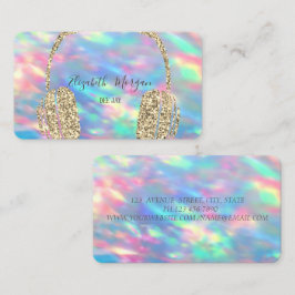 Holografiska Opal Glitter Hörlurar DJ Visitkort