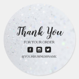 Holografiska silver | Elegans och harmoni Runt Klistermärke