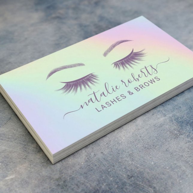 Holografiska snedstreck & Brows Makeup Artist Salo Visitkort (Skapare uppladdad)