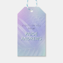 Holografiska tropiska Löv Presentetikett