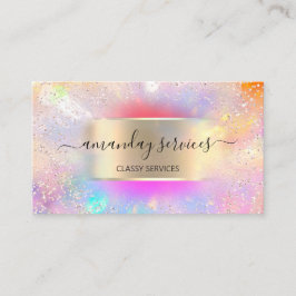 Holografiska Unicorn Guld Confetti Boutique Shop Q Visitkort