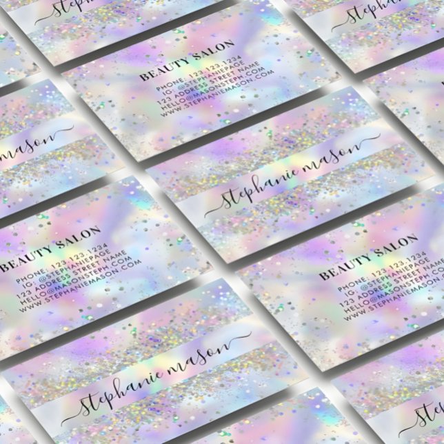 Holografiskt Affärskortet Glitter Beauty Salon (Skapare uppladdad)
