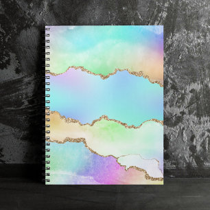 Holografiskt agate Pastel Ombre Marble Anteckningsbok