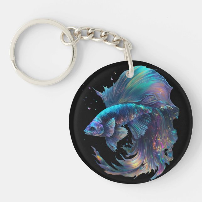 Holografiskt beta-fisknyckelkedja (Framsidan)
