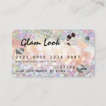 Holografiskt bokeh Makeup Artist MUA Kredit Card